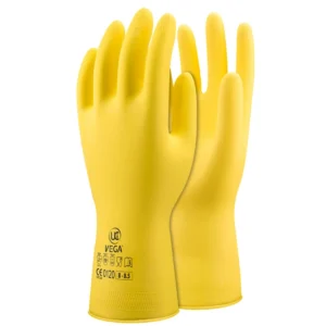 Made from unsupported 17-mil latex. Features recessed diamond patterned grip, flock lining and beaded, rolled cuff. Provides resistance to acids, alkalis, alcohols, salts, ketones and animal fats. Ideal for industrial cleaning, canteen use and other general purpose applications. Complies with FDA food handling requirements (21 CFR 177.2600). 12 Pk/Cs